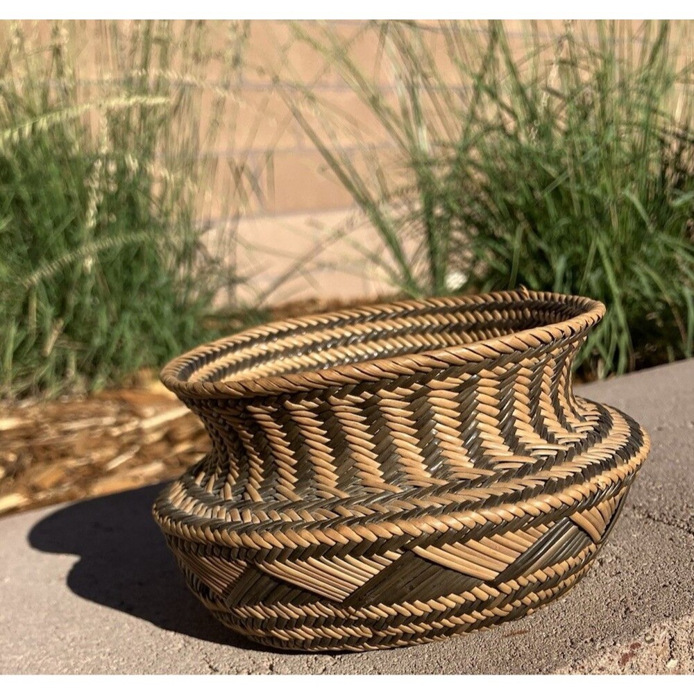 VTG Tarahumara Raramuri Pine Needle Sot Yucca Basket Mexico 5”